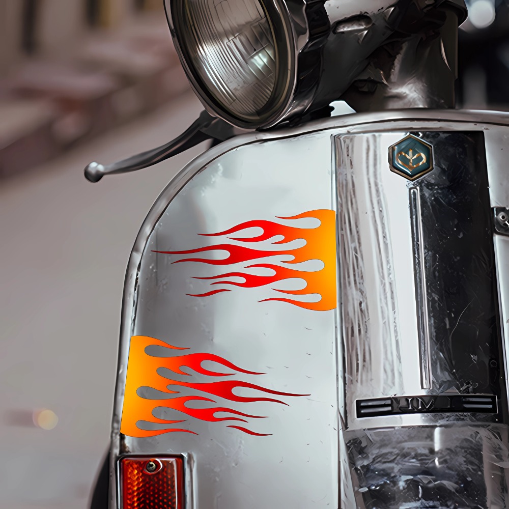 Api stiker sepeda motor DIY ta - Scooter Helmet Set ulasan dan harga