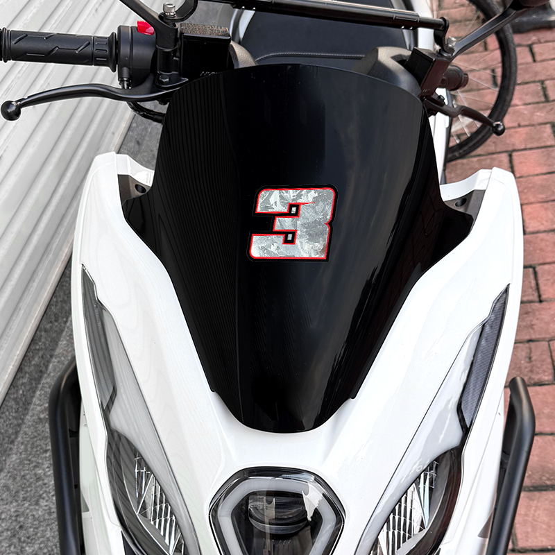 1 Buah Stiker Motor Angka Arab - Scooter Helmet Set ulasan dan harga