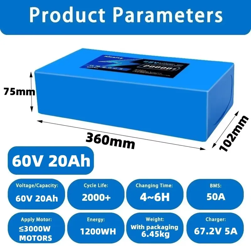 Paket Baterai Lithium 60V 20AH - 60V 30Ah 21700 Battery Pack ulasan dan harga