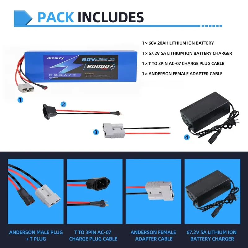 Paket Baterai Lithium 60V 20AH - 60V 30Ah 21700 Battery Pack ulasan dan harga